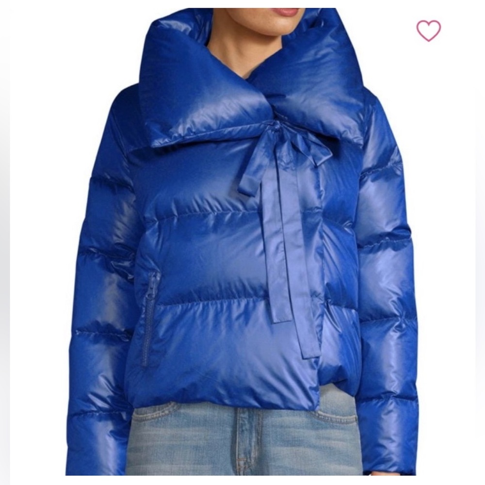Bacon Pillow Collar asymmetrical puffer jacket Royal Blue L New with Tags